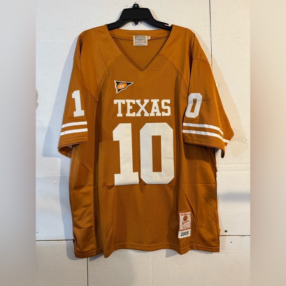 Texas Longhorns Vince Young #10 NCAA College Football Gridiron Greats Jersey XL